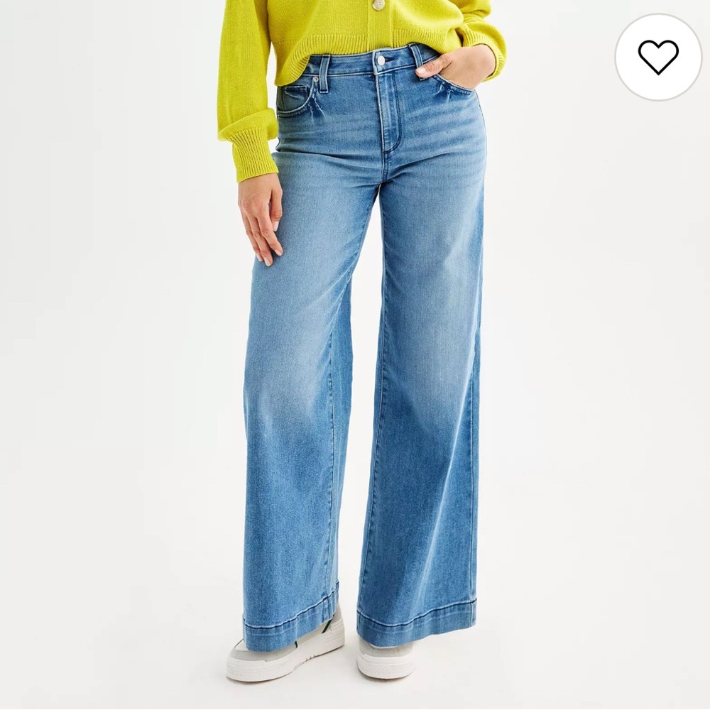 NWOT Sonoma Goods for Life Stylish Blue Wide Leg Jeans for Women